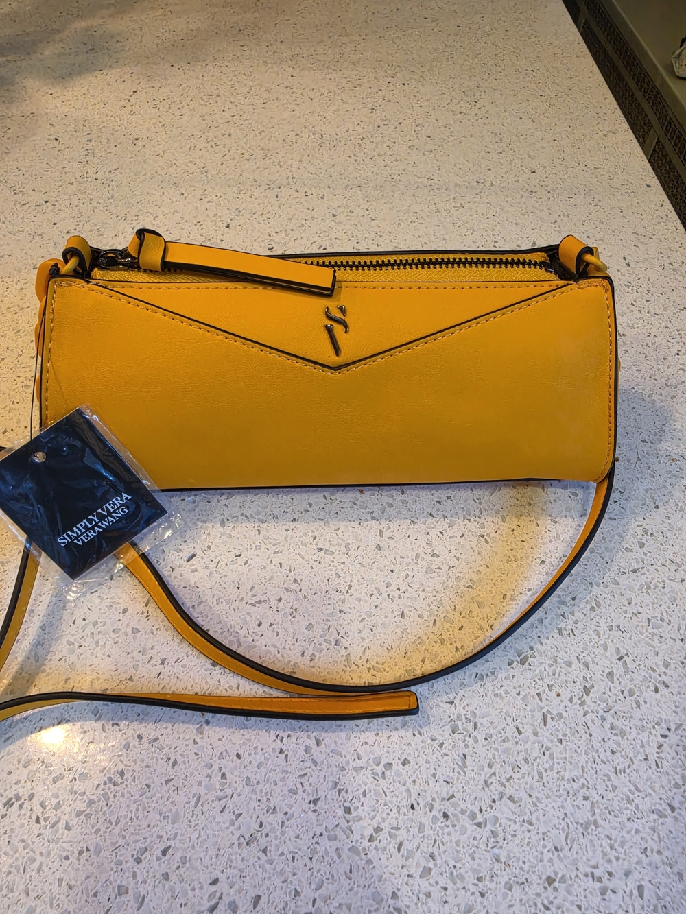 Simply Vera by Vera Wang Mustard Yellow Envelope Crossbody Bag